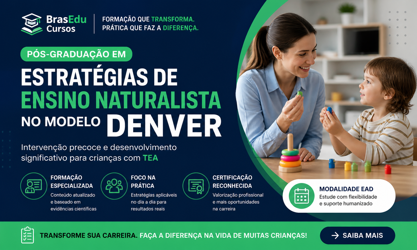 Pós-Graduação em Estratégias de Ensino Naturalista no Modelo Denver